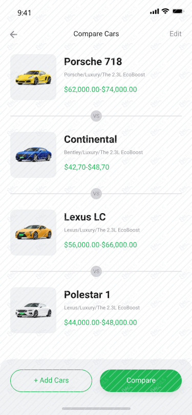 Compare Cars –list-light