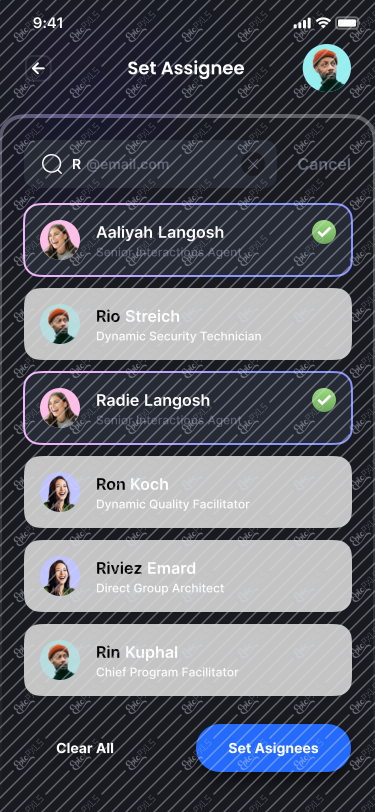 Add/Create Task/Set Asignees