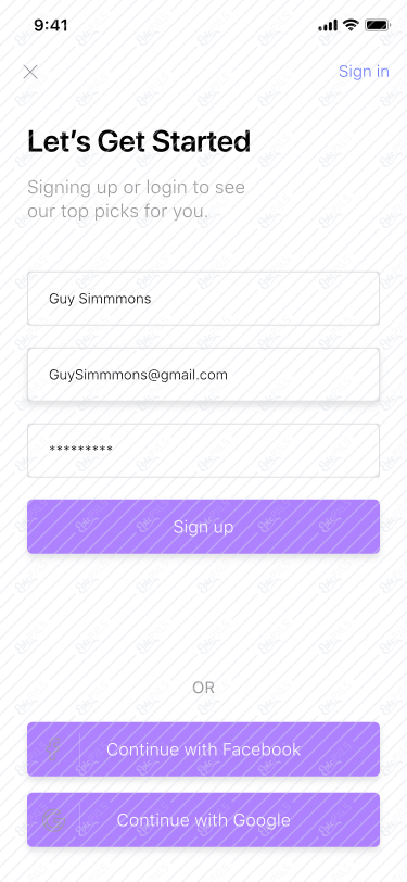 10 - Sign Up Screen