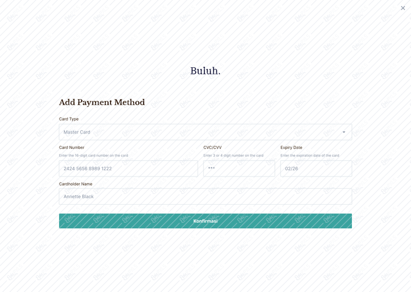Add payment method - active