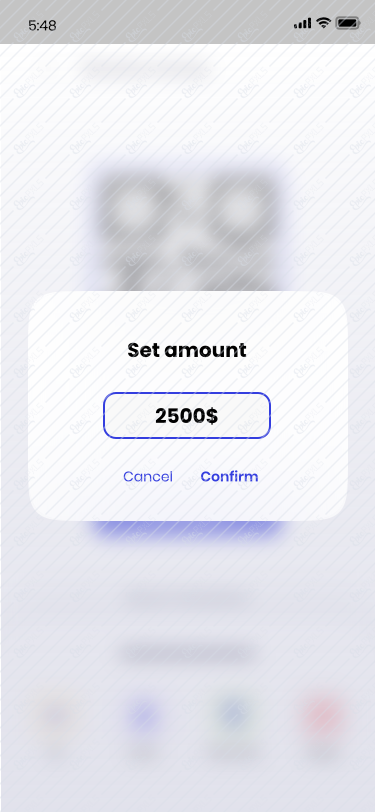Set amount popup