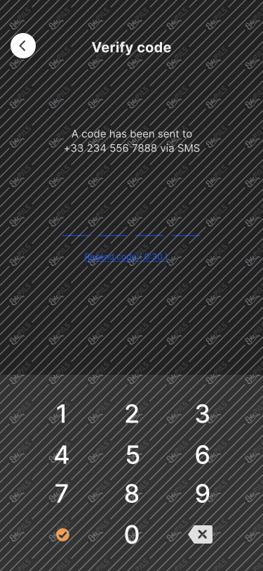 Verify code(  resend code )