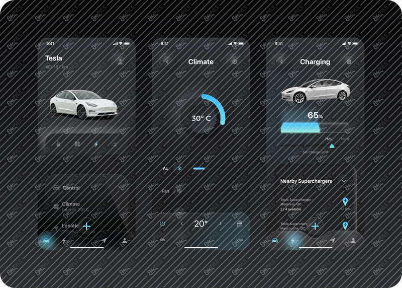 Tesla Dark Neumorphism