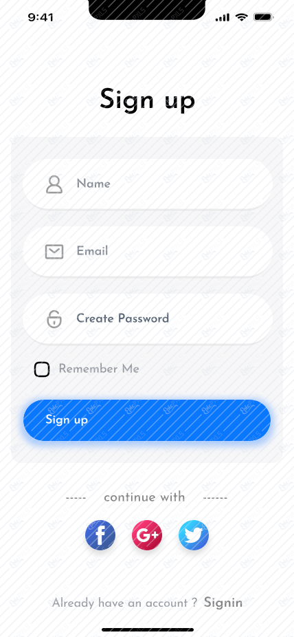 Signup Page 1