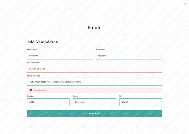 Add address - error 3
