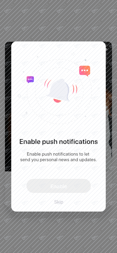 Discover / Popup / Enable push notifications