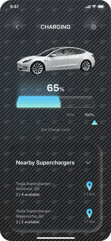 Tesla-Charge Screen