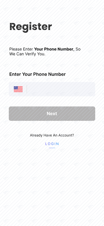 Phone Number - Empty State