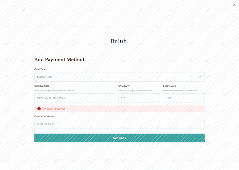 Add payment method - error