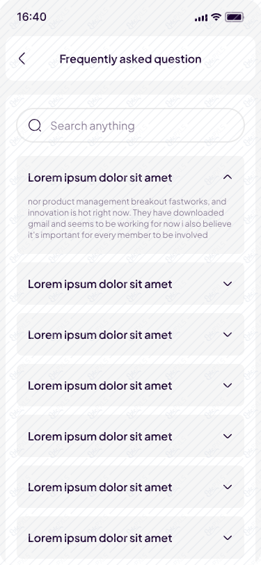 Profile - Setting - Application - FAQ