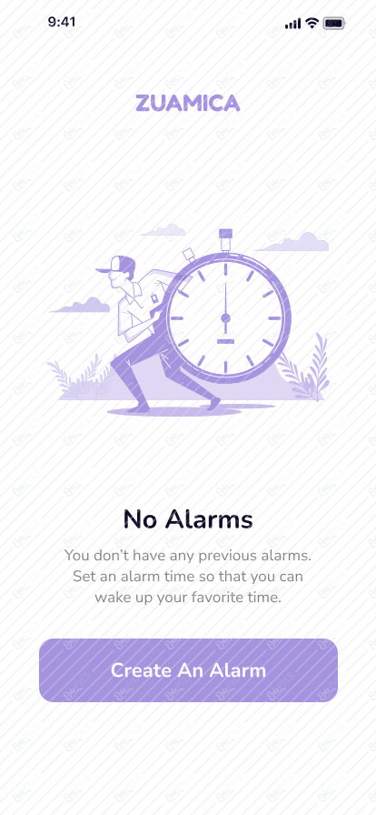Alarms Empty State Screen