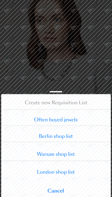 B2B VS Mobile / Product page with context menu