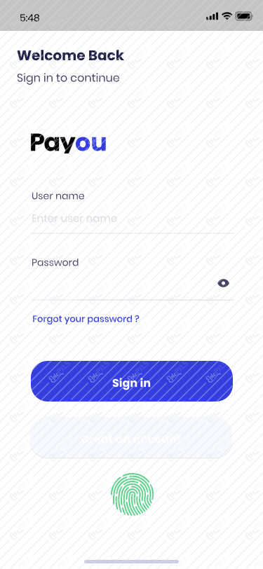Sign in with user name password V04