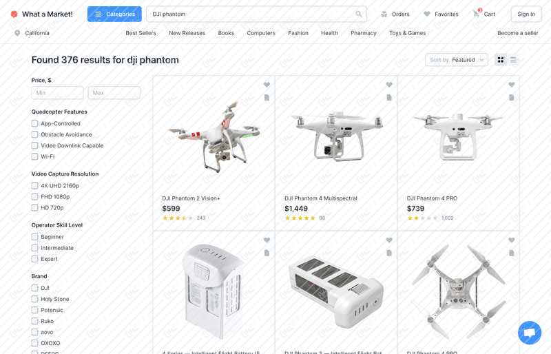 E-commerce (product list)
