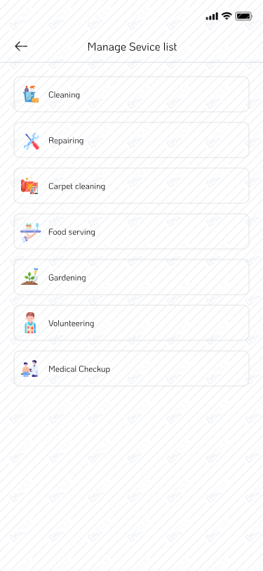 Service category list