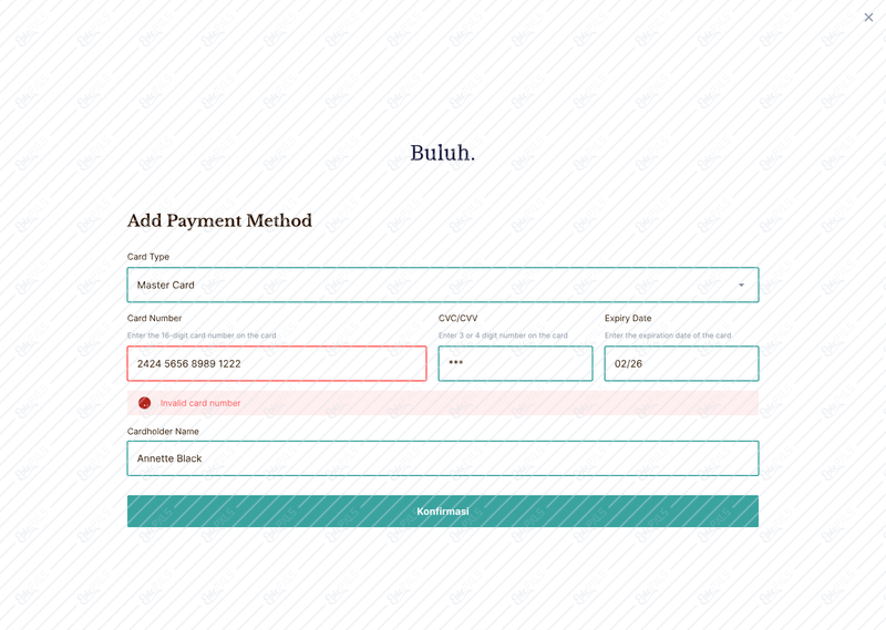 Add payment method - error