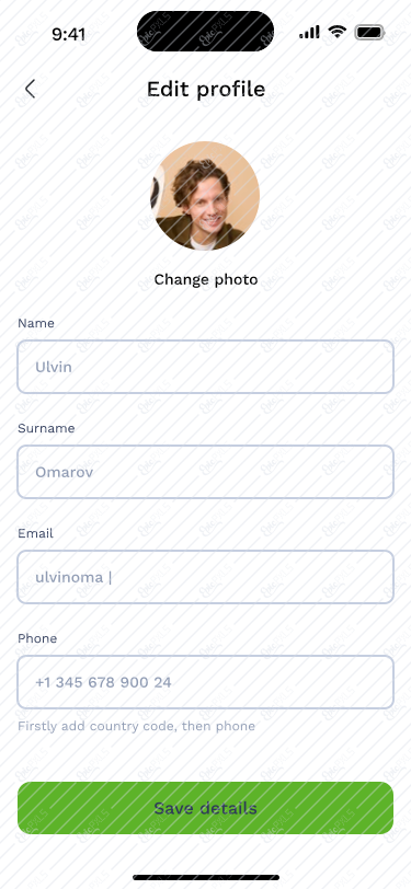 Edit profile