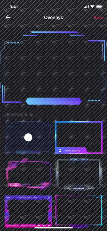 24. Add new - Go Live - Settings 2 - Overlays