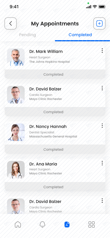 My Appointments (completed)
