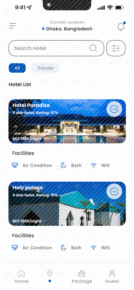 Hotel selection