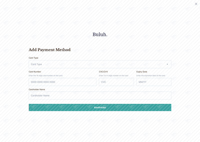 Add payment method - blank