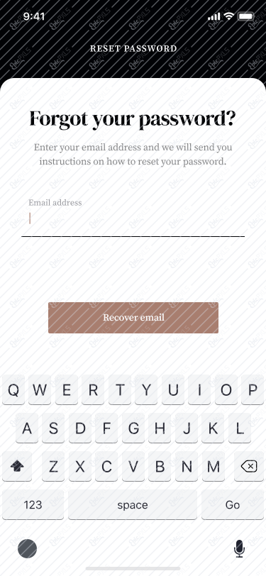 Forgot password - Typing