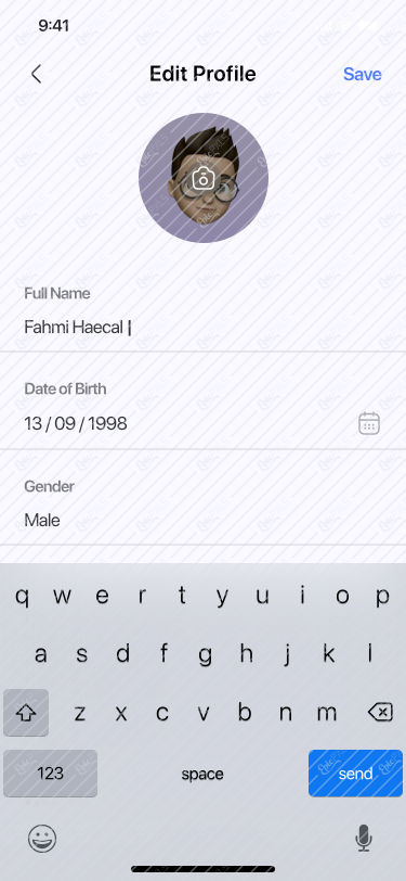 Profile / My Profile / Edit Profile Input