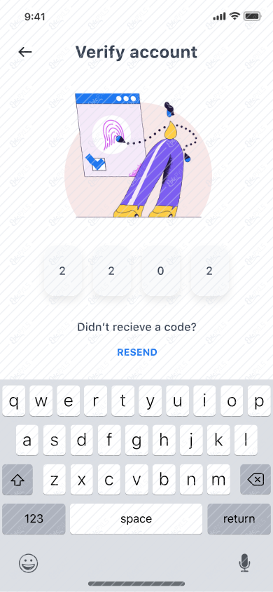 Verify account/Error text