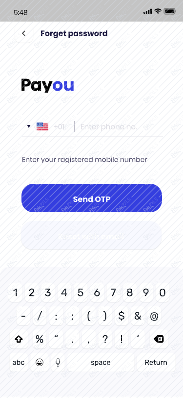 Forget password/ Reset with Mobile number