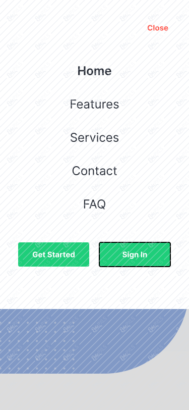 Siphome - Mobile - Menu