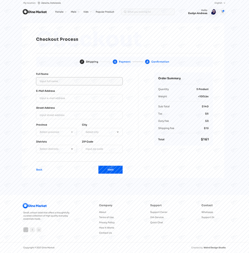 eCommerce-Input Shipping Address