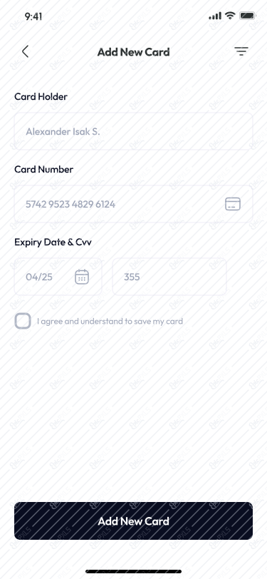 Add New Card / Typing