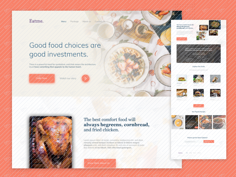 Dribbble Landing Page Restaurant