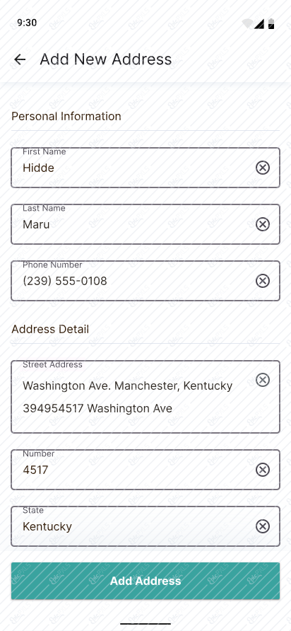 Add New Address - enable 