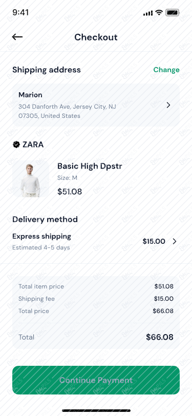 8.3 checkout Item - Dark