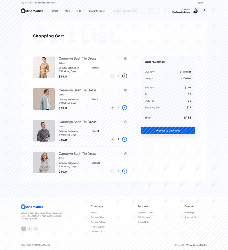 eCommerce-Cart List