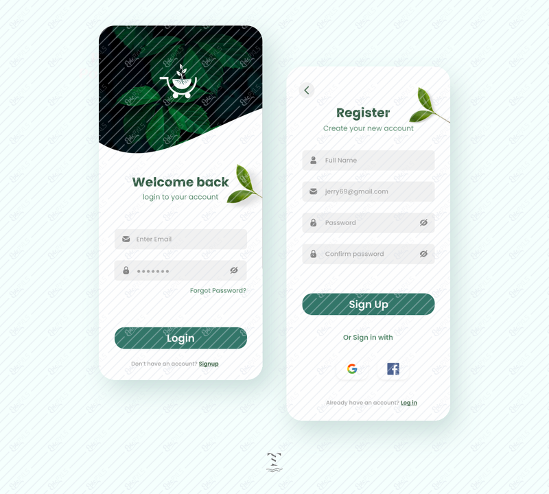 Login and SignUpScreens