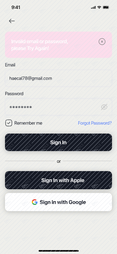 Sign In Failed