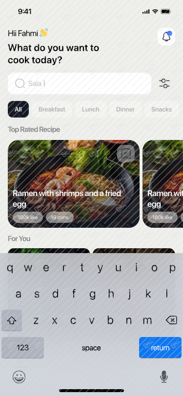 Home Screen, Search Input