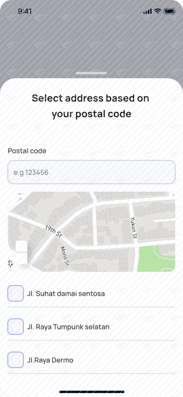Input Postal Code