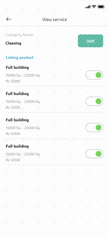 service list view