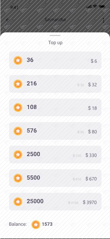 chat – gift –Top up
