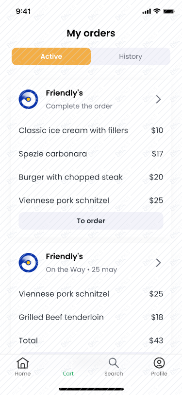 My Orders Active Full / a lot of dishes
