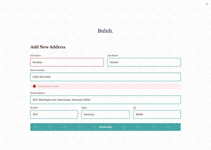 Add address - error 2