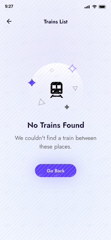 No Trains Found - 36
