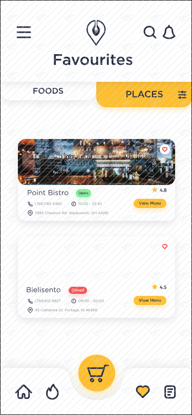 Favorites Screen 2 - Places