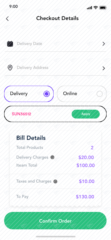 28 Checkout Details
