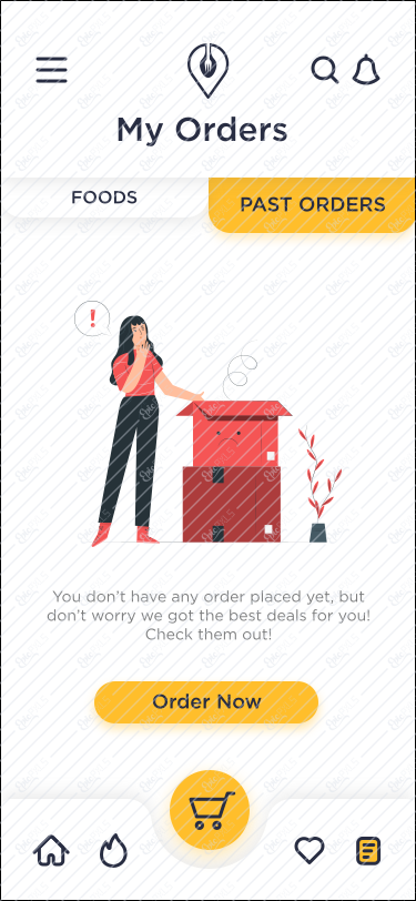 My Orders Screen 4 - Past Orders Empty