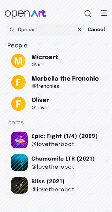 Search popup