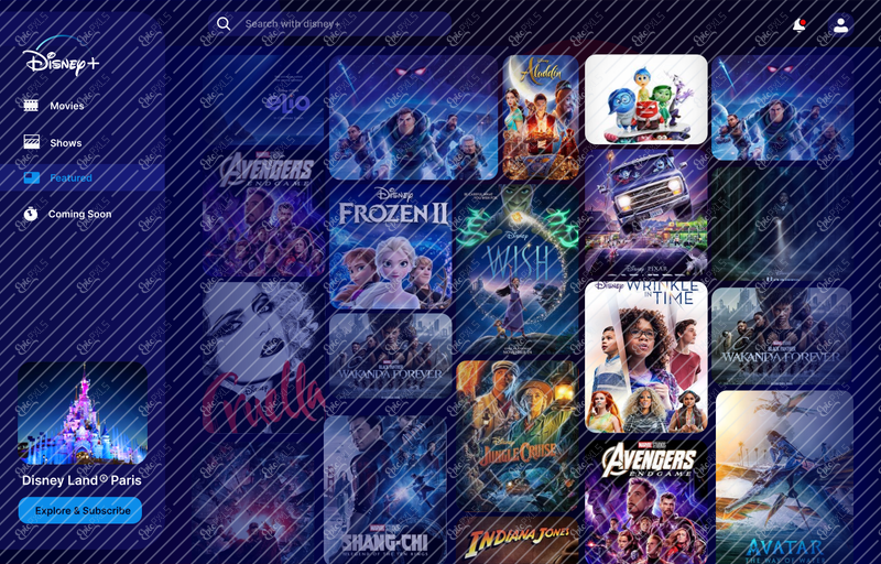Disney+ web design